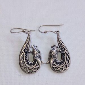 Keith Jack Sterling Silver Dragon Earrings